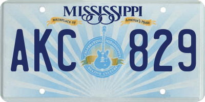 MS license plate AKC829