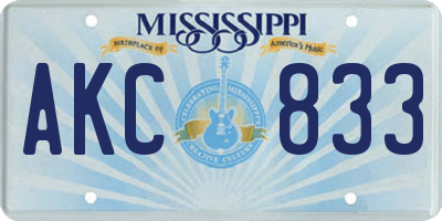MS license plate AKC833