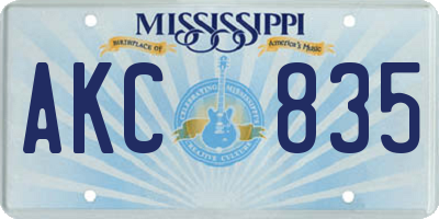 MS license plate AKC835
