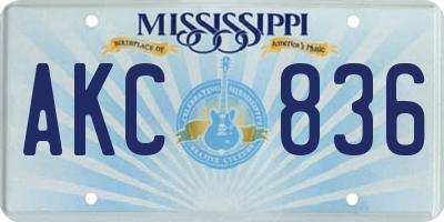 MS license plate AKC836