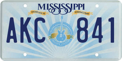 MS license plate AKC841