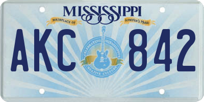 MS license plate AKC842
