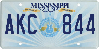 MS license plate AKC844