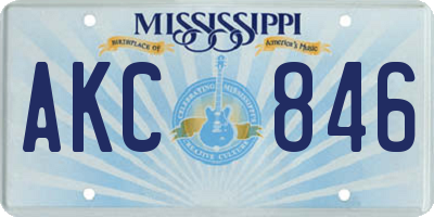 MS license plate AKC846