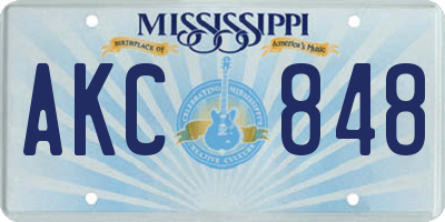 MS license plate AKC848