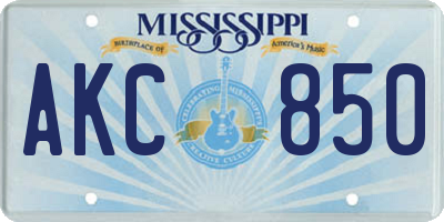 MS license plate AKC850