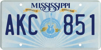 MS license plate AKC851