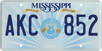 MS license plate AKC852
