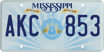 MS license plate AKC853