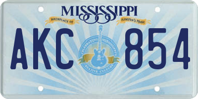 MS license plate AKC854