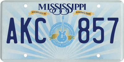 MS license plate AKC857