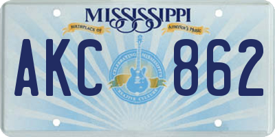 MS license plate AKC862