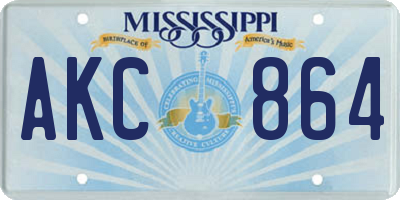 MS license plate AKC864
