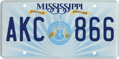 MS license plate AKC866