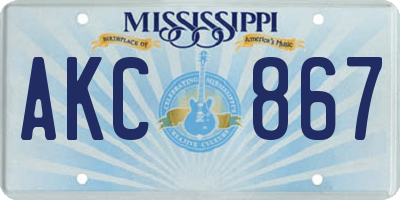 MS license plate AKC867