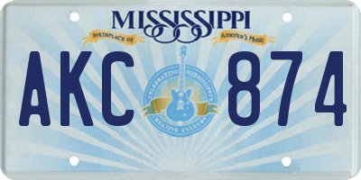 MS license plate AKC874