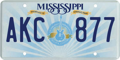 MS license plate AKC877
