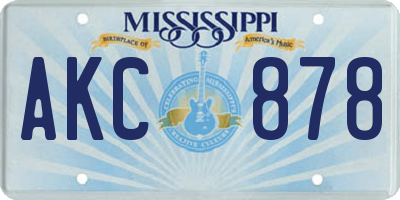 MS license plate AKC878