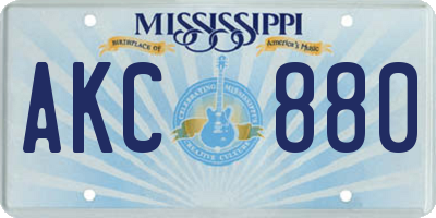MS license plate AKC880
