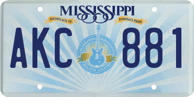 MS license plate AKC881