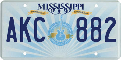 MS license plate AKC882