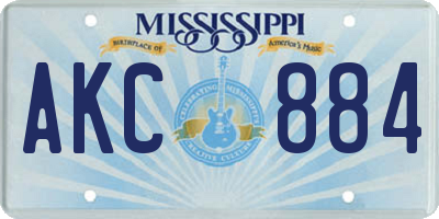 MS license plate AKC884