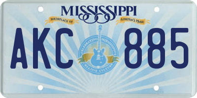 MS license plate AKC885