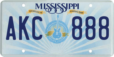 MS license plate AKC888
