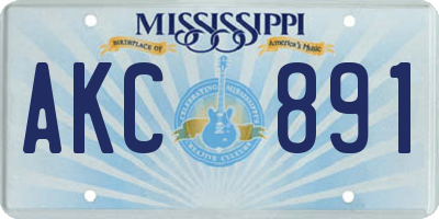MS license plate AKC891