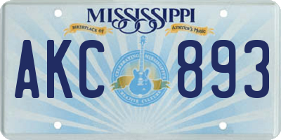 MS license plate AKC893