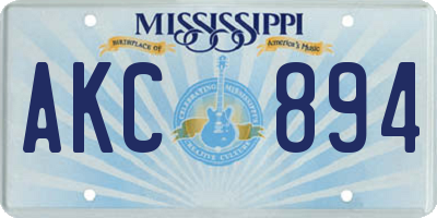 MS license plate AKC894