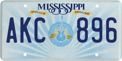 MS license plate AKC896