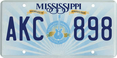 MS license plate AKC898
