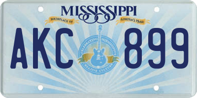 MS license plate AKC899