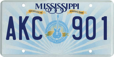 MS license plate AKC901