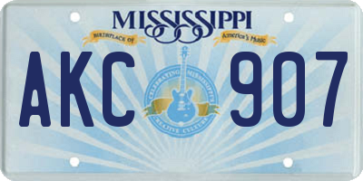 MS license plate AKC907