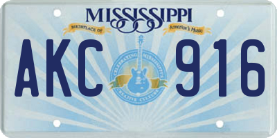 MS license plate AKC916