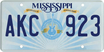MS license plate AKC923