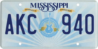 MS license plate AKC940