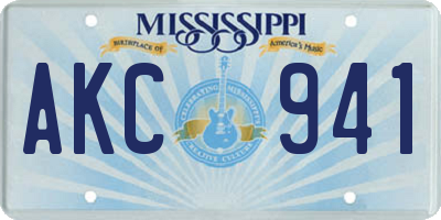MS license plate AKC941