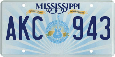 MS license plate AKC943