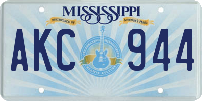 MS license plate AKC944