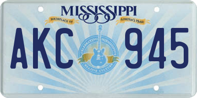 MS license plate AKC945