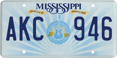 MS license plate AKC946