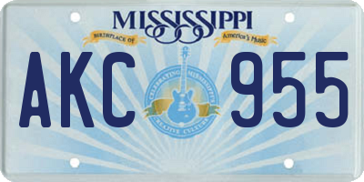 MS license plate AKC955