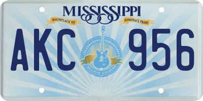MS license plate AKC956