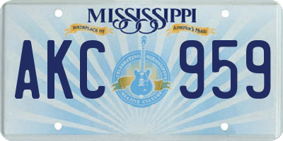MS license plate AKC959
