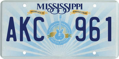 MS license plate AKC961