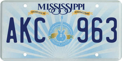 MS license plate AKC963