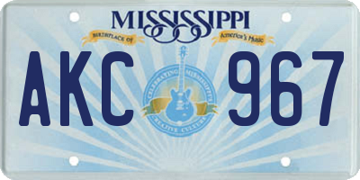 MS license plate AKC967